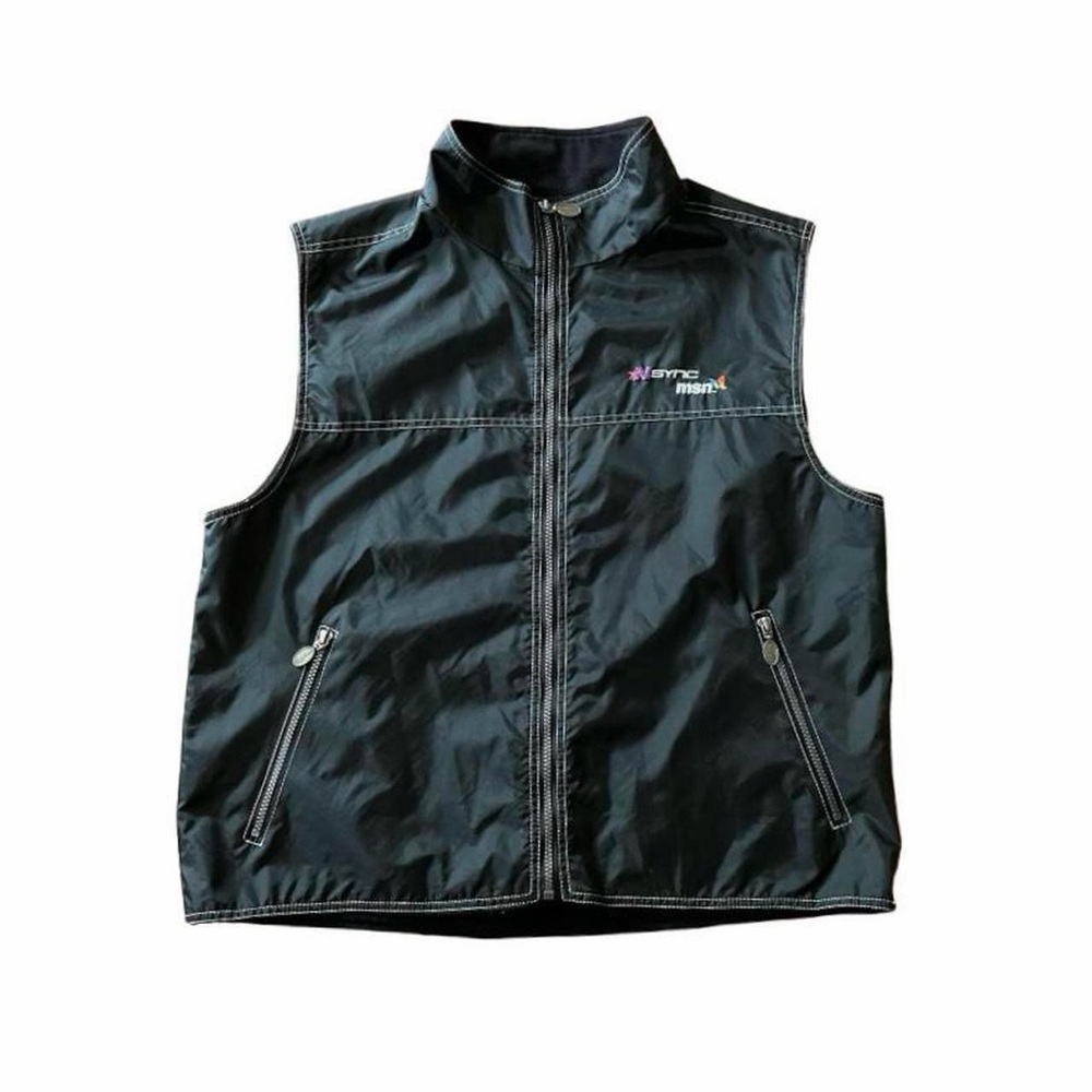NSYNC x MSN Black Nylon Vest - Size Large